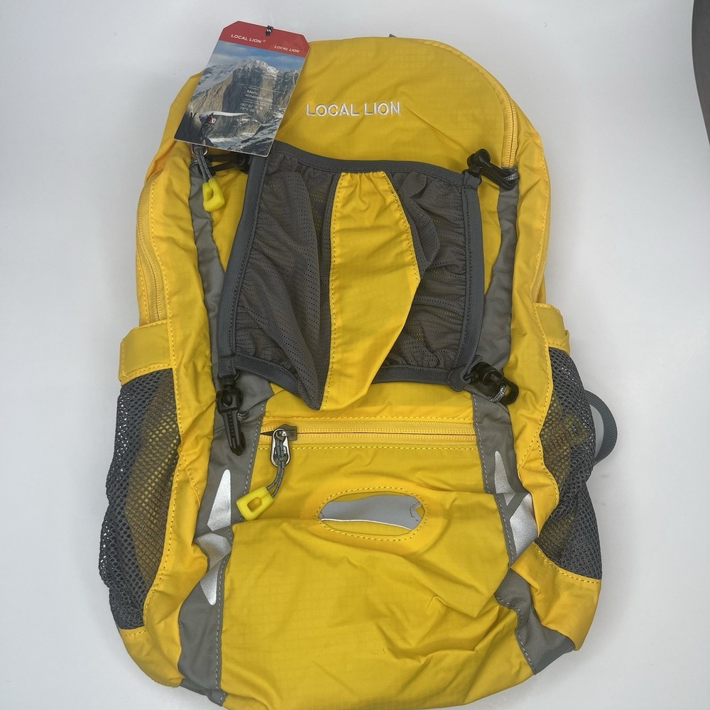 LOCAL LION Outdoor Hiking Running Double Shoulder Backpack Bag Yellow/grey (G25)